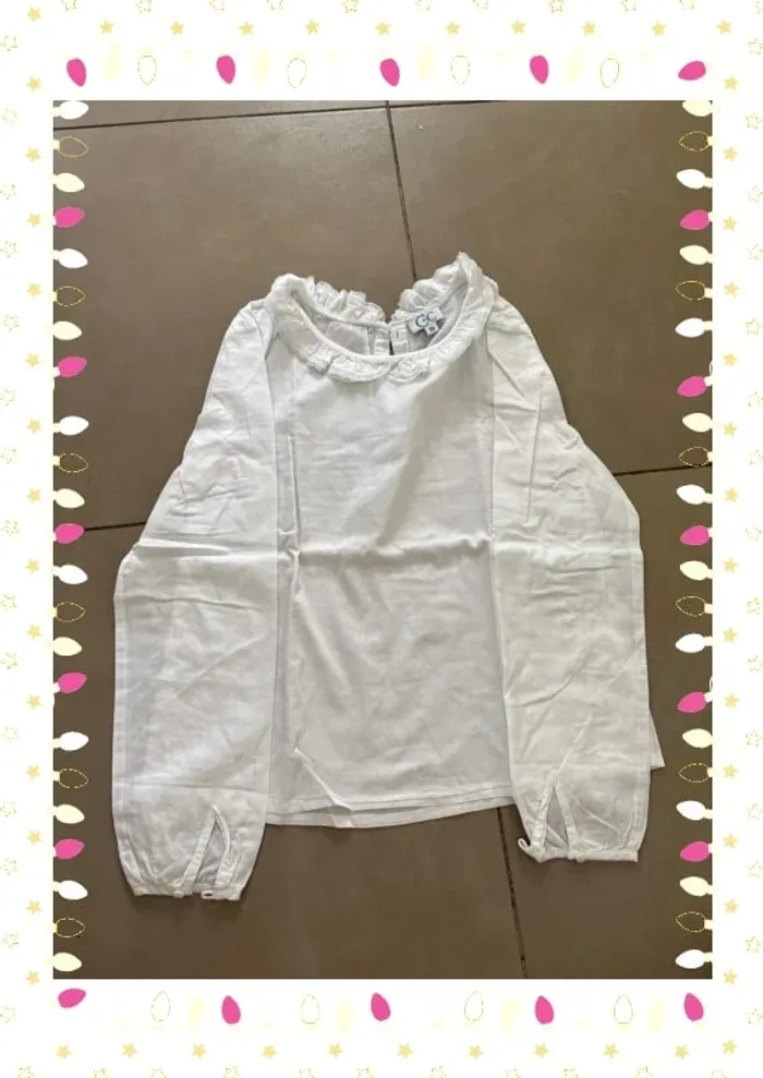 Chemise blanche élégante C de C – Taille 10 ans, enfant fille - photo numéro 2