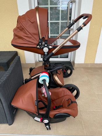 Poussette trio cuir
