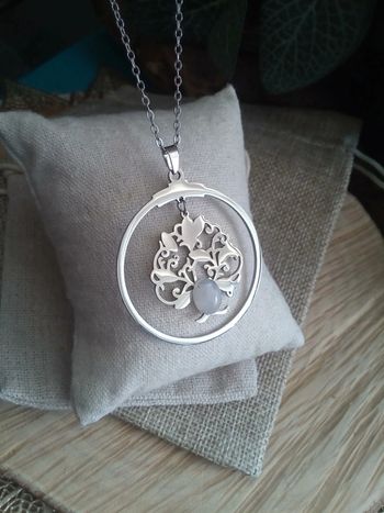 Collier arbre de vie et pierre de lune