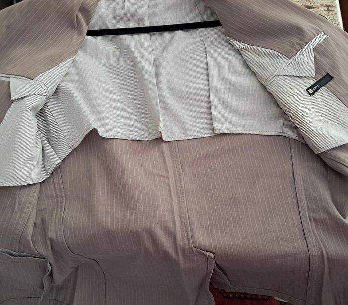 Veste de costume kaki rayé - photo numéro 5