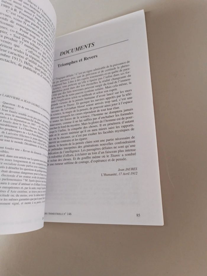 Jean Jaurès histoire de revues cahiers trimestriels numéro 146 - photo numéro 5