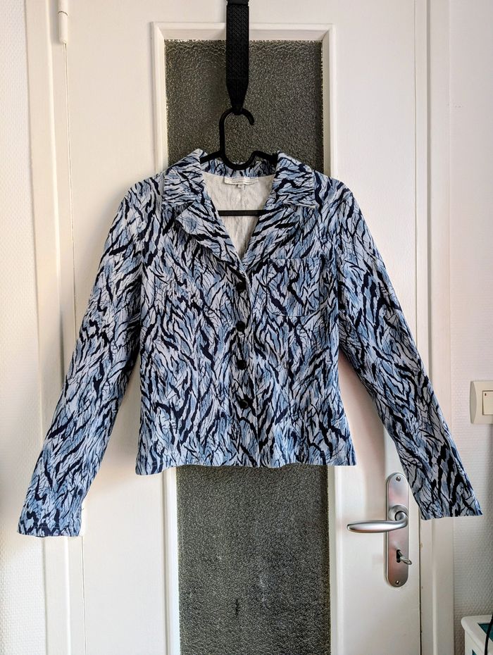 Veste blazer tailleur Gérard Darel à motifs bleu taille 40