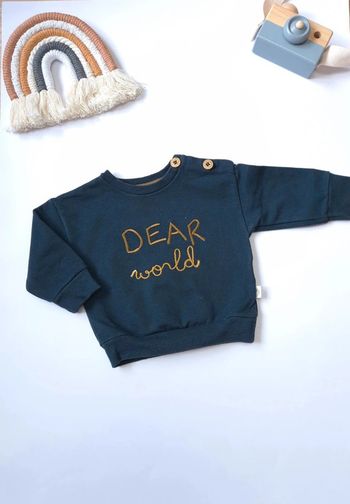 Sweat Sanetta Dear World bébé 1 mois comme neuf