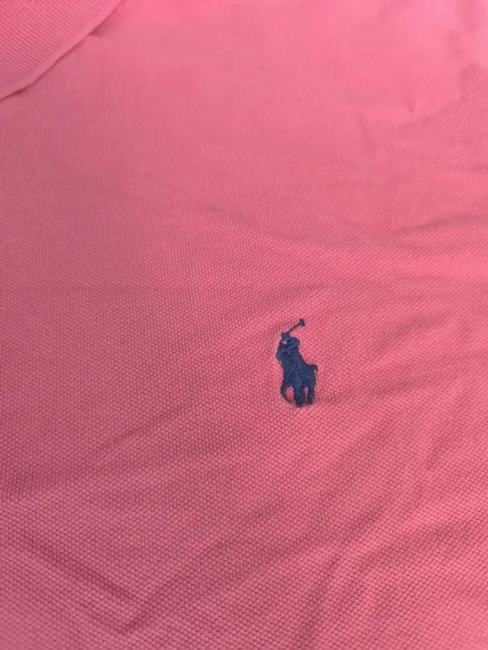 Polo Ralph Lauren homme taille 4XB rose saumon logo marine excellent état - photo numéro 4