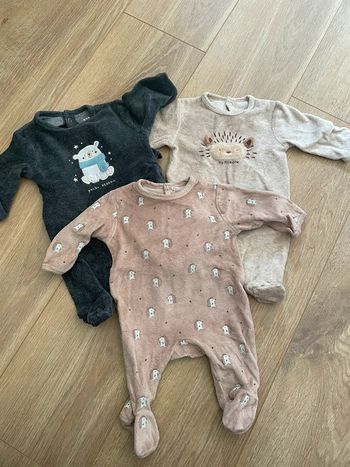 Lot 3 pyjamas velours animaux