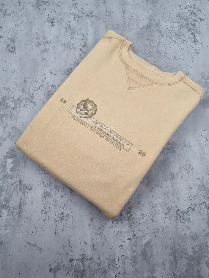 Sweat Eddie Bauer jaune – Taille L Homme (mesures en photos)