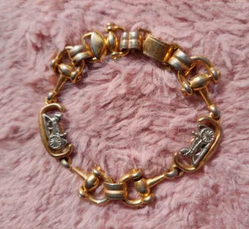 Bracelet Vintage Céline en acier doré