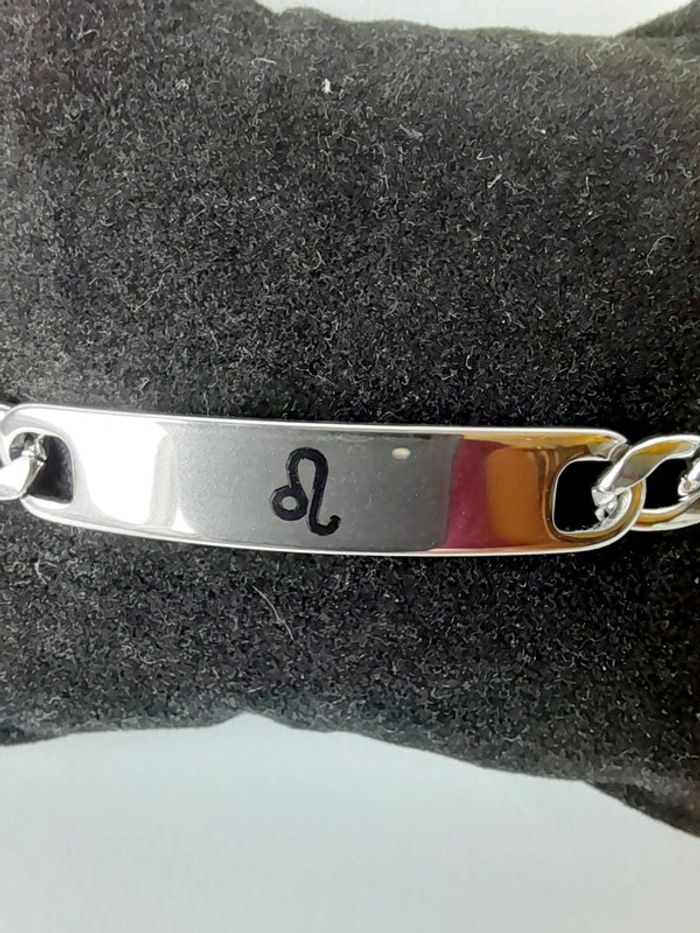 Gourmette gravée Lion acier inoxydable - photo numéro 2