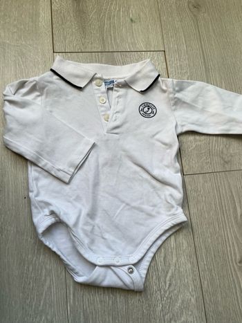 Polo/ bodie blanc jacadi 12 mois