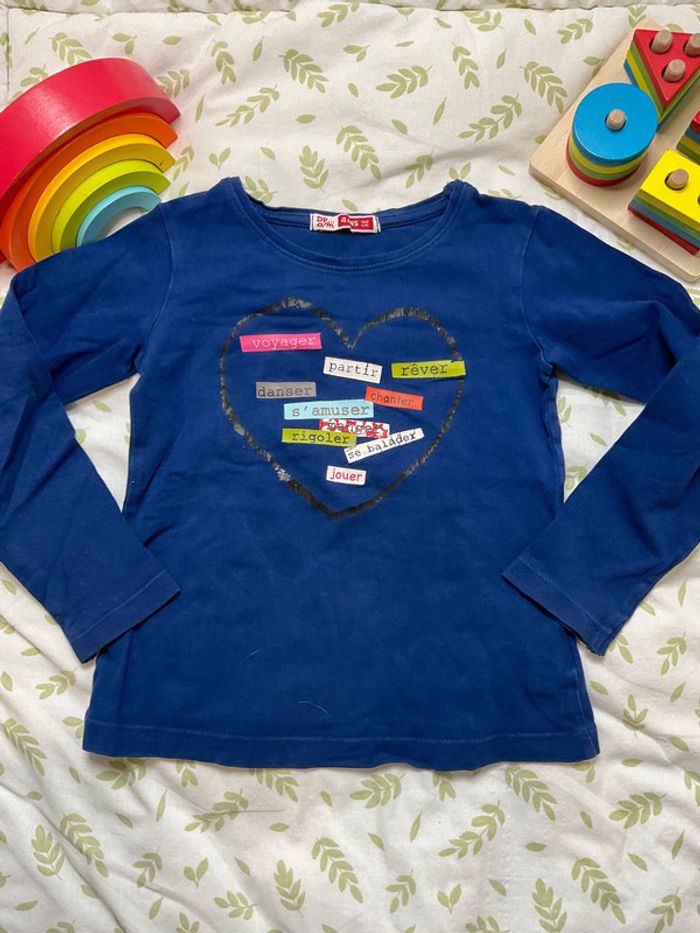 teeshirt manches longues bleu 4 ans du pareil au même - photo numéro 2