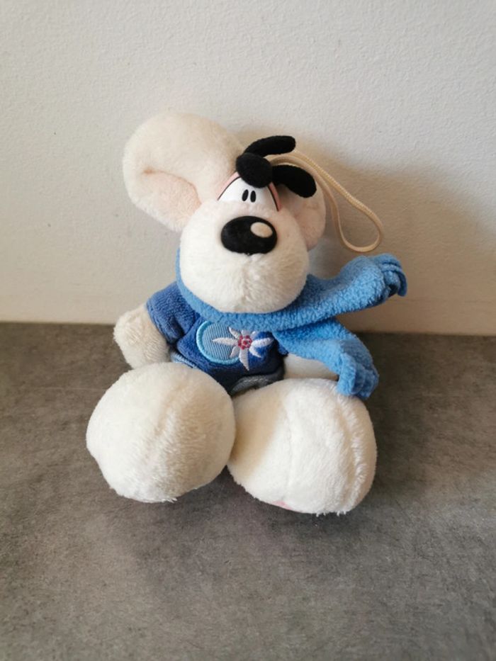 Peluche doudou souris Diddl écharpe ensemble bleu
