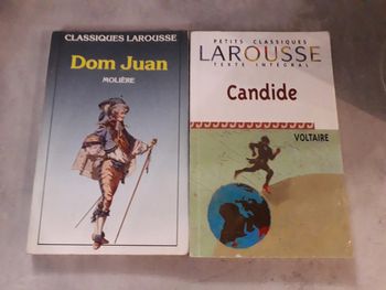 Lot 2 livres classiques Larousse Dom Juan de Molière/Candide de Voltaire