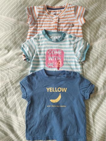 Lot de 3 tee-shirts manches courtes 6 mois