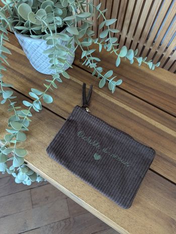 Pochette velours marron/kaki Bichette d'amour