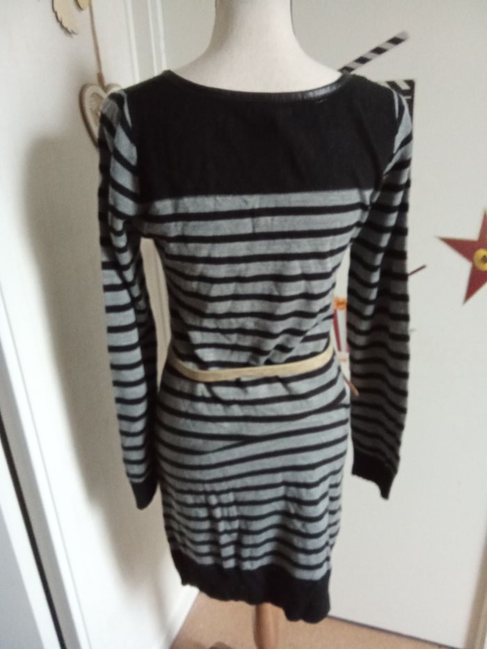 Robe longue hiver maternité, grossesse, mi saison ,noire, grise taille M ou 40 - photo numéro 3