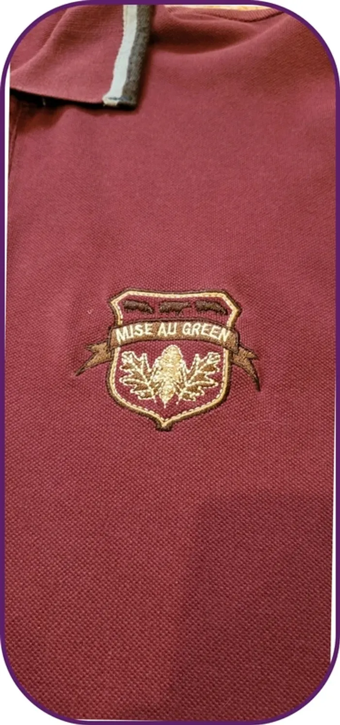 Polo manches longues Mise au Green – Vintage – Homme - Bordeaux - Taille L - Très bon état - photo numéro 3