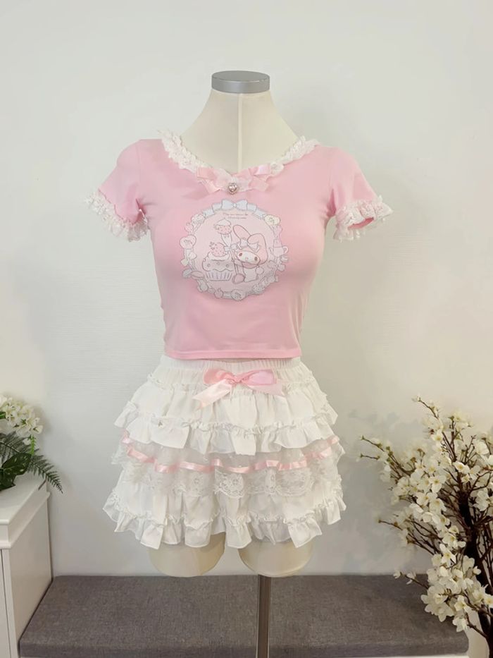T-shirt Cute Kawaii style Sanrio Melody Lolita Barbie - photo numéro 2