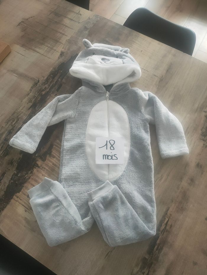 Combinaison en pilou-pilou garçon 18 mois