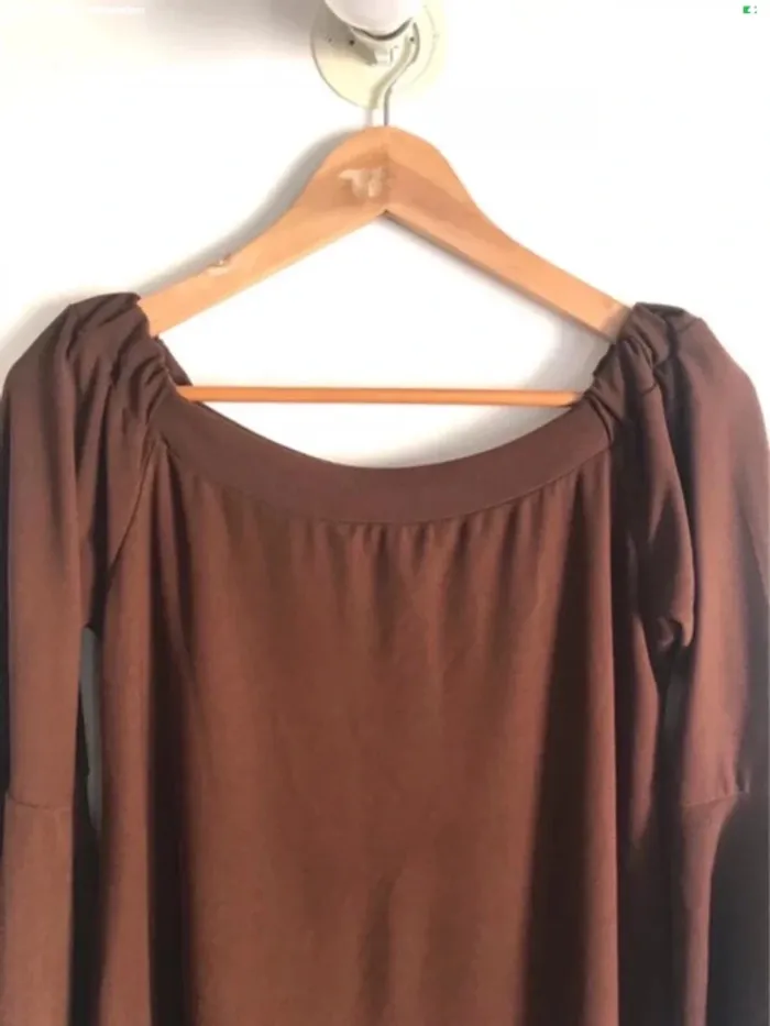 Robe manches 3/4 marron taille 40/42 neuve jamais portée - photo numéro 2