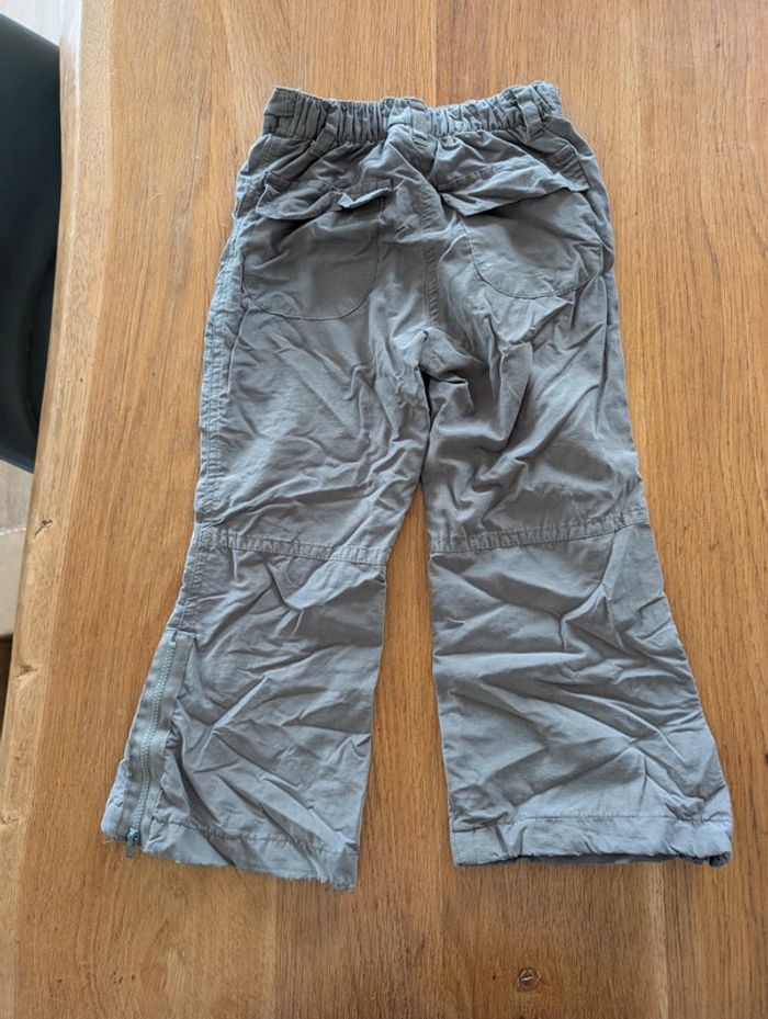 Pantalon large kaki motifs fleurs 4 ans - photo numéro 3