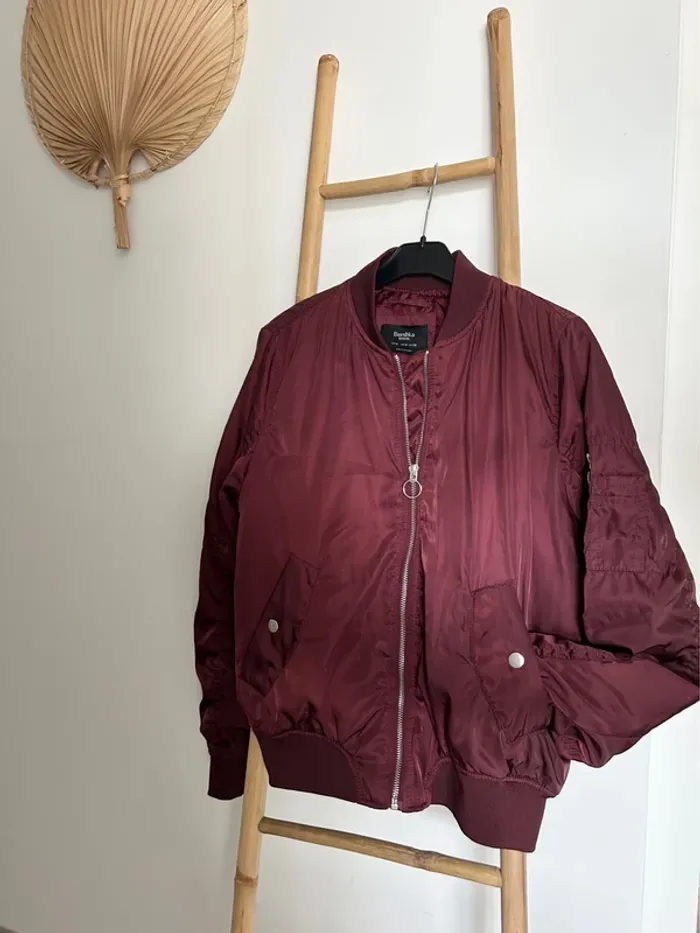Bomber bordeaux Bershka - photo numéro 4