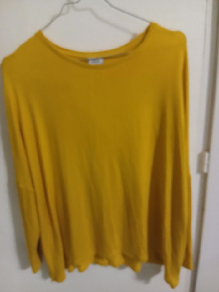 Pull femme moutarde taille L matiere viscose ,acrilyque demi manches - photo numéro 7