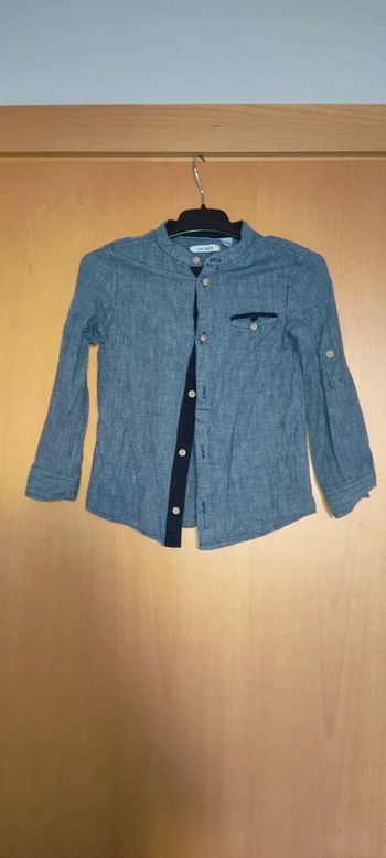 Okaïdi chemise bleu excellent état col mao