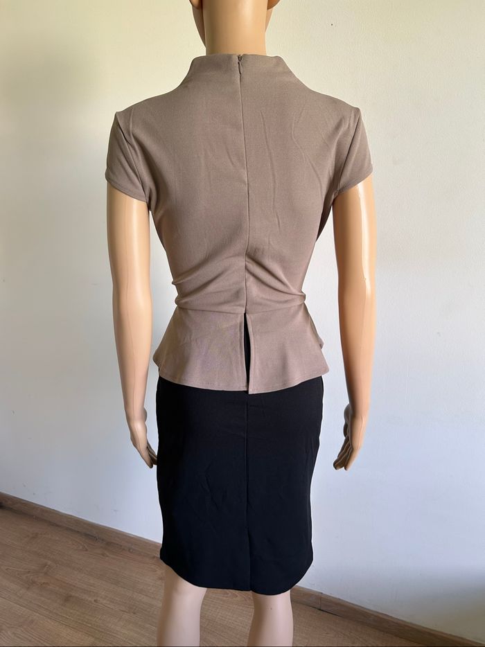 Robe noire et beige à manches courtes Anna Field taille M TBE - photo numéro 5