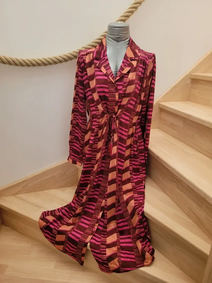 Robe chemise longue fluide taille L - photo numéro 2
