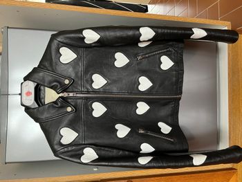 Veste cuir Maje Coeurs Blancs modèle love black Taille 38