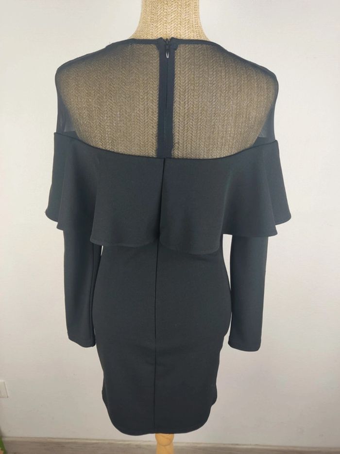 Robe mi-longue manches longues volants et mesh noire taille L Vera & Lucy - photo numéro 2