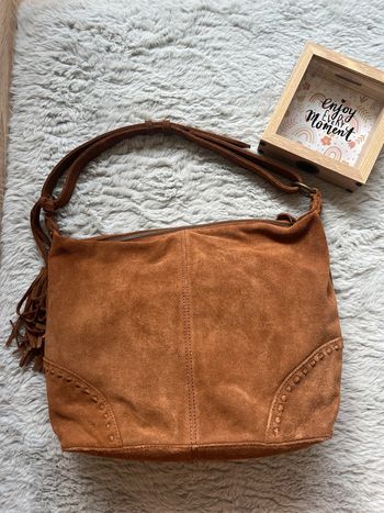 Sac marron effet velours S. Oliver – Grand format – Petit prix