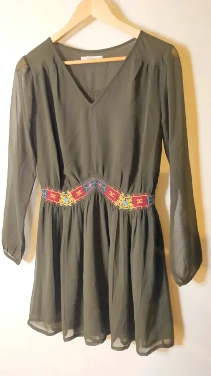 Robe kaki Springfield, Taille 36 - photo numéro 5