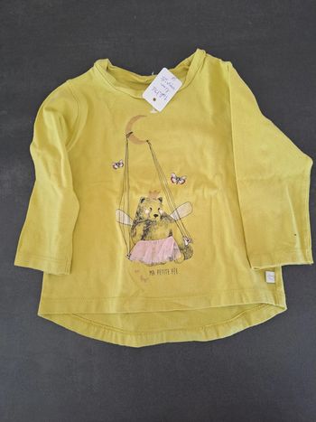 sous pull jaune 12m /74cm