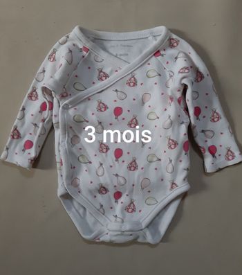 body manches longues fille - ballons - 3 mois