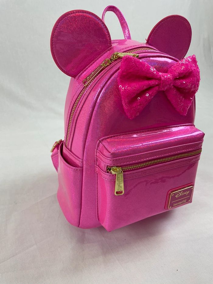 Sac à dos Loungefly mini backpack disney minnie rose sequin glitter édition limitée - photo numéro 4