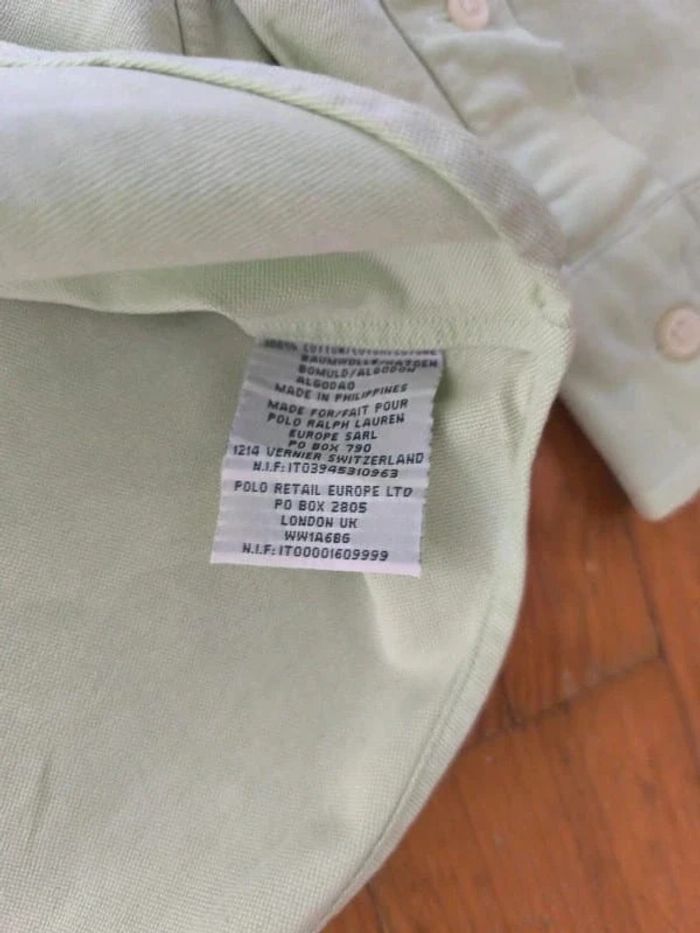 Chemise manches longues - Ralph Lauren - Custom Fit - Logo brodé premium - Menthe - Taille L - photo numéro 10
