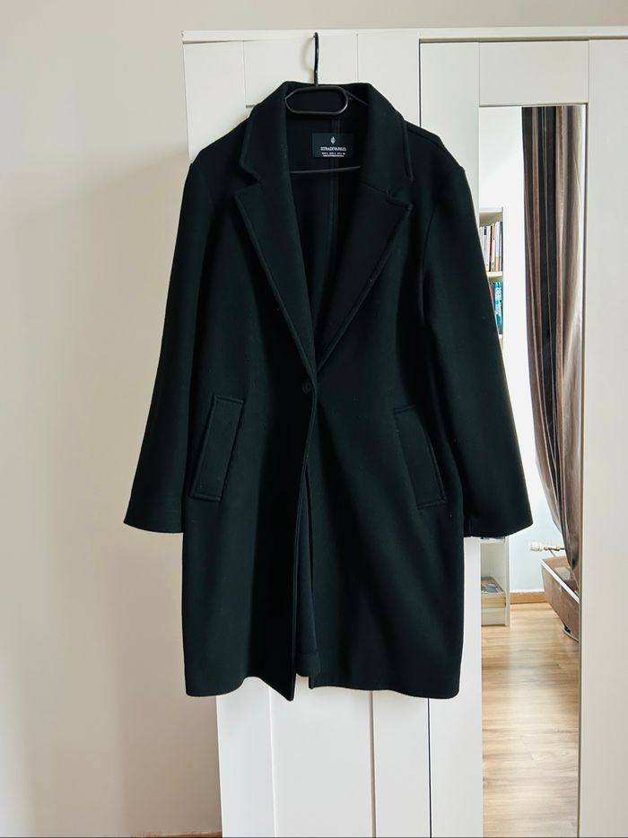 Manteau noir uni Stradivarius Taille L