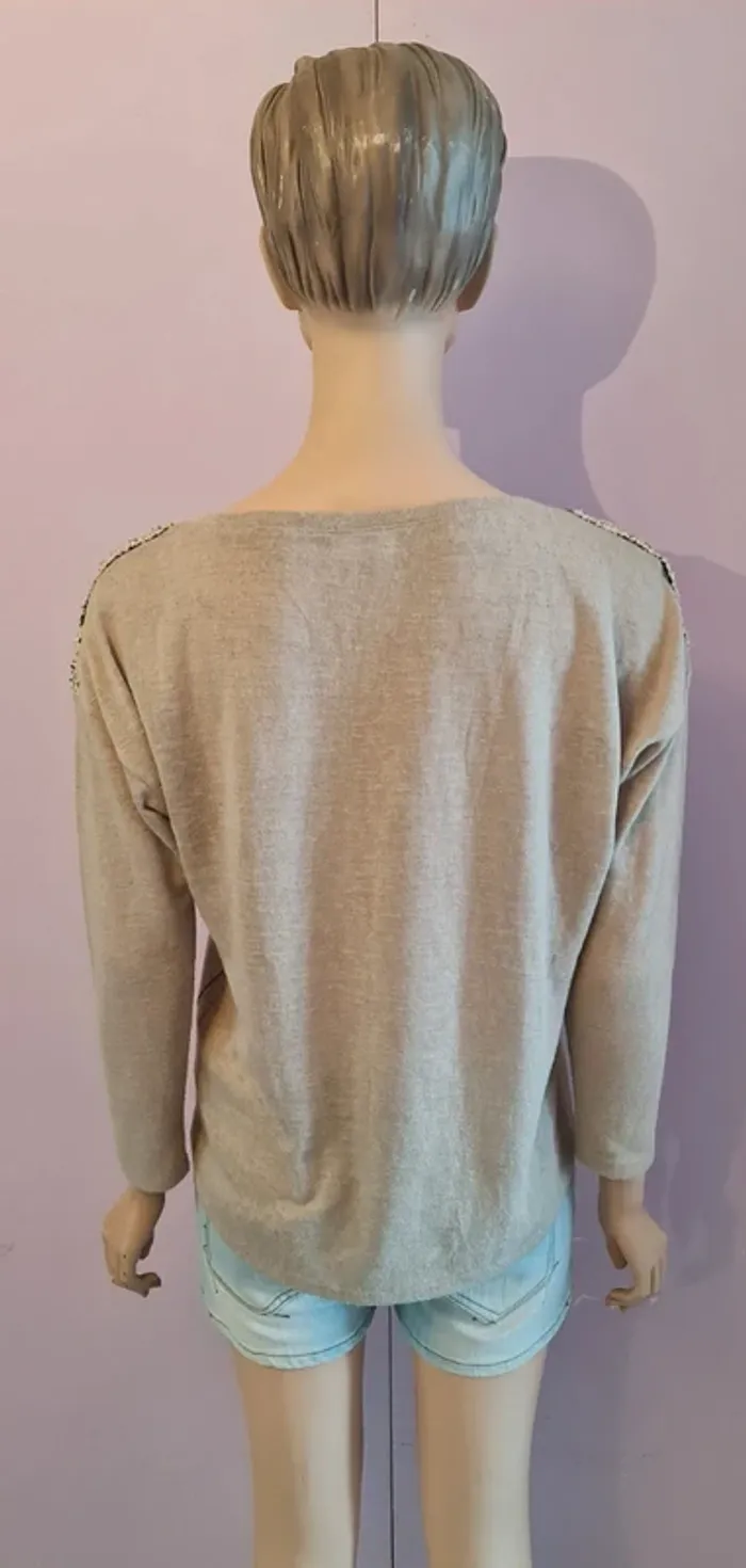 Pull fin femme beige - photo numéro 3