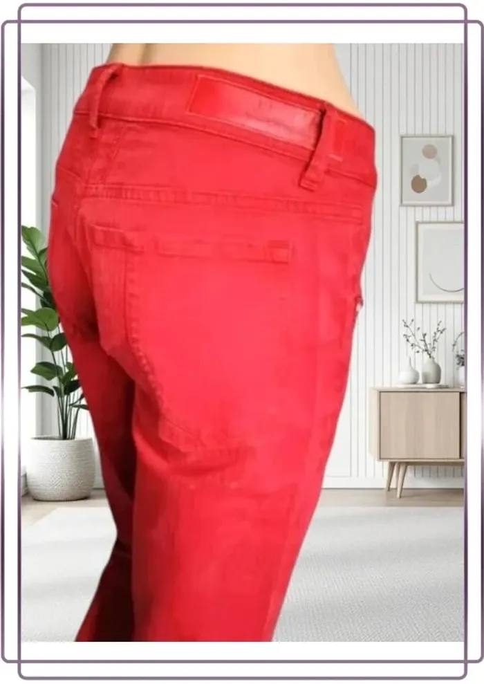 Jean Marithe & Francois Girbaud ,coupe droite évasé bas chevilles ,taille basse ,extensible - photo numéro 6