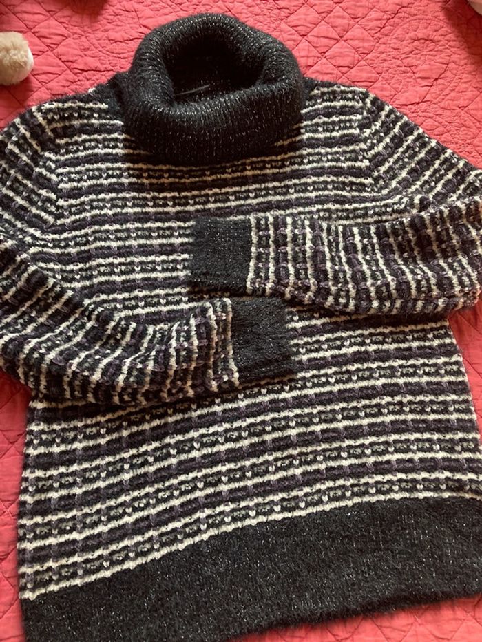 Gros pull noir gris blanc - photo numéro 5