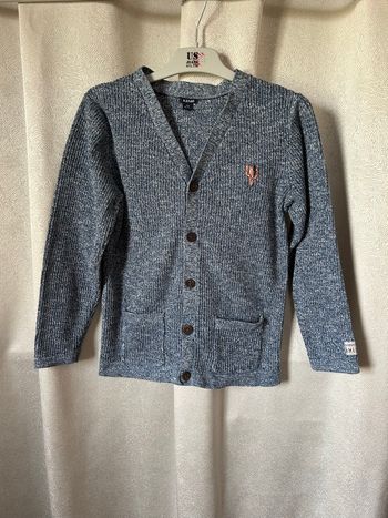 Gilet chiné bleu cactus Cuba 10 ans Kiabi 