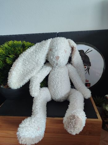 doudou peluche lapin blanc beige taupe 010125 marron pantin PE0215