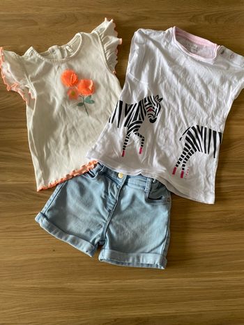 Lot de 2 shirts et un short 24 mois
