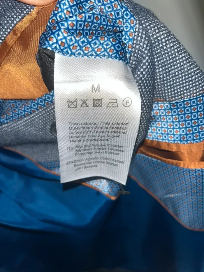 Veste blazer homme bureau mariage cérémonie bleu gris chiné - photo numéro 5