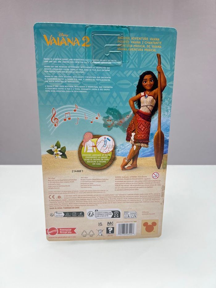 Poupée Disney Vaiana 2 chantante Mattel Français Anglais Espagnol Portugais - photo numéro 2