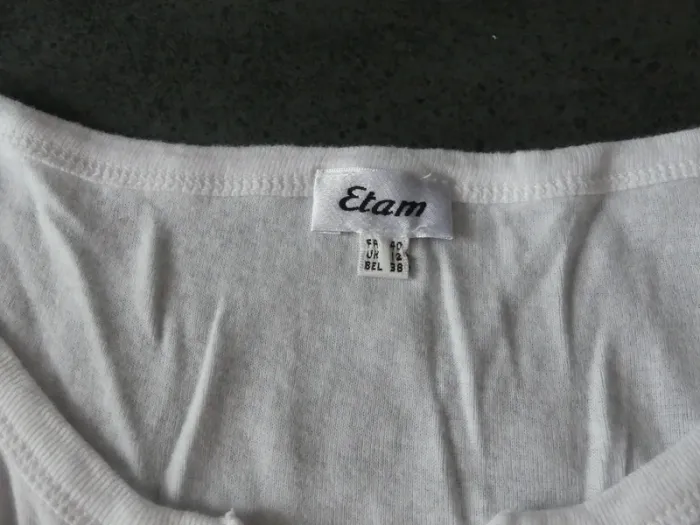 haut blanc col v - photo numéro 3