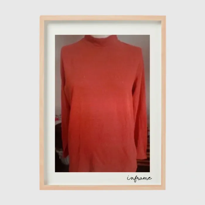 Pull corail ,petit col ,taille L