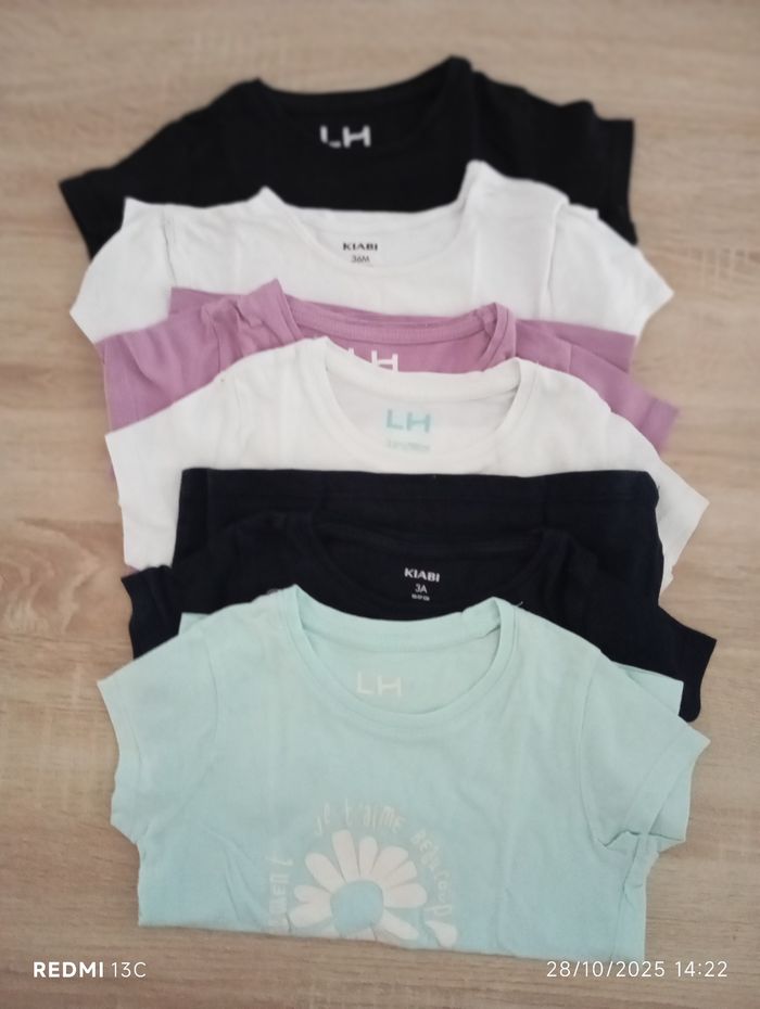 Lot de 6 t-shirts à manches courtes  fille