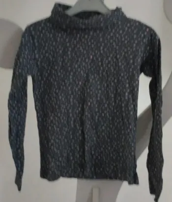 Sous-pull/pull à col roulé gris motif étoile In extenso taille 8 ans